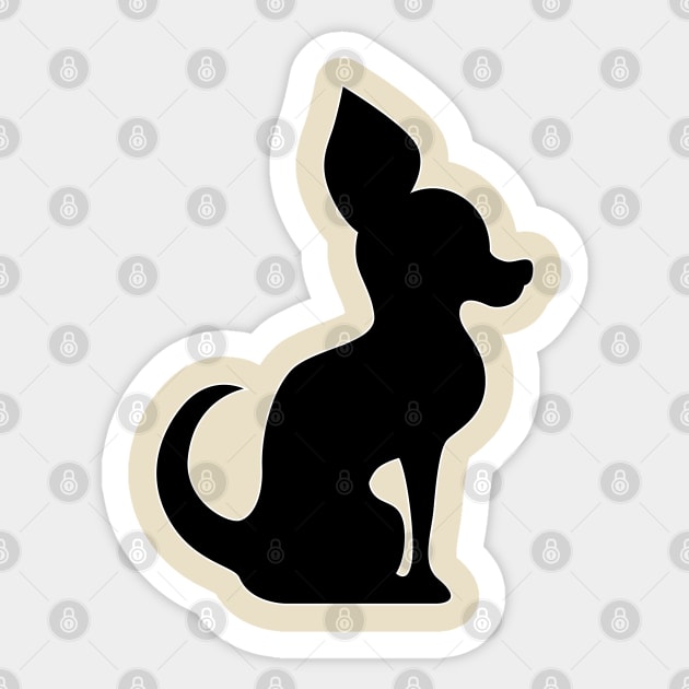 Chihuahua Silhouette Sticker by PrettyGhoul